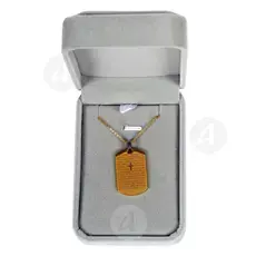 Steel Pendant with Chain & Prayer in English (TL03) - Jewelry στο Athonian.gr