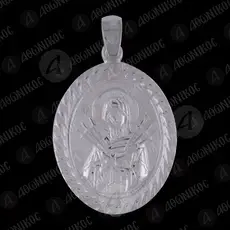 Silver Oval Pendant Virgin Mary Seven Swords (FS14A) - Jewelry στο Athonian.gr