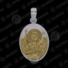 Silver Oval Pendant Archangel Michael of Thassos (F21B) - Jewelry στο Athonian.gr