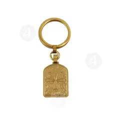 Gold Plated Keyring - Virgin Mary Axion Esti - Handiwork στο Athonian.gr