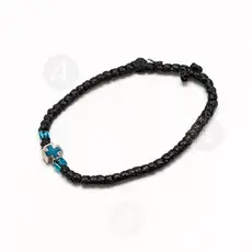Black Waxy Prayer Ropes with Metallic Cross (WAX-BLA-CRO) - Prayer ropes στο Athonian.gr