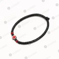Black Waxy Prayer Ropes with Metallic Cross (WAX-BLA-CRO) - Prayer Ropes στο Athonian.gr