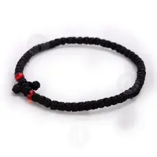 Black Waxy Prayer Ropes with Bead (WAX-BLA) - Prayer ropes στο Athonian.gr