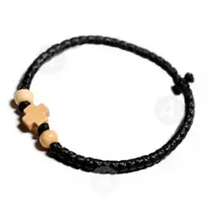 Waxy Prayer Ropes with Wooden Cross (WOO-80) - Prayer ropes στο Athonian.gr