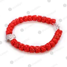 Coloured Prayer Ropes 33 Knots with Silver Cross & Clasp (33K101MA) - Prayer Ropes στο Athonian.gr