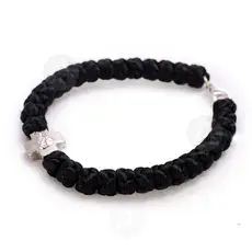 Black Satin Prayer Ropes 33 Knots with Cross (33K100MA) - Prayer ropes στο Athonian.gr