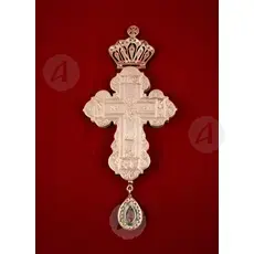 Silver Pectoral Screw Cross 925° with a solid gold cross 14k and swarovski crystals - Jewelry στο Athonian.gr