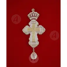 Silver Pectoral Screw Cross 925° with a solid gold cross 14k and swarovski crystals - Jewelry στο Athonian.gr