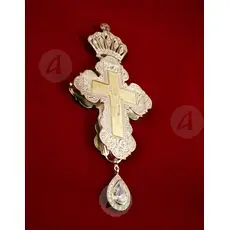 Silver Pectoral Screw Cross 925° with a solid gold cross 14k and swarovski crystals - Jewelry στο Athonian.gr