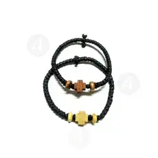 Waxy Prayer Ropes with Wooden Cross (WOO-80) - Prayer ropes στο Athonian.gr