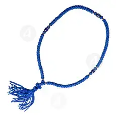 Μπλε Μεταξωτό Κομποσχοίνι 100άρι με Φούντα (100MA-BLU) - Κομβοσχοίνια στο Athonian.gr