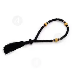 Μαύρο Μεταξωτό Κομποσχοίνι 50άρι με Καρυδόκομπο & Φούντα (50K) - Κομβοσχοίνια στο Athonian.gr