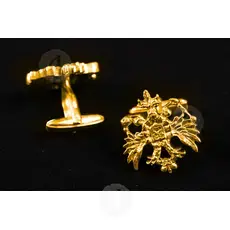 Gold Plated Silver Cufflinks Double-headed Eagle (DH03G) - Jewelry στο Athonian.gr