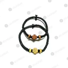 Waxy Prayer Ropes with Wooden Cross (WOO-80) - Prayer Ropes στο Athonian.gr