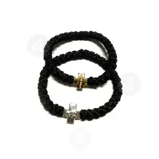 Black Prayer Rope 33 Knots with Cross (33003MA) - Prayer ropes στο Athonian.gr