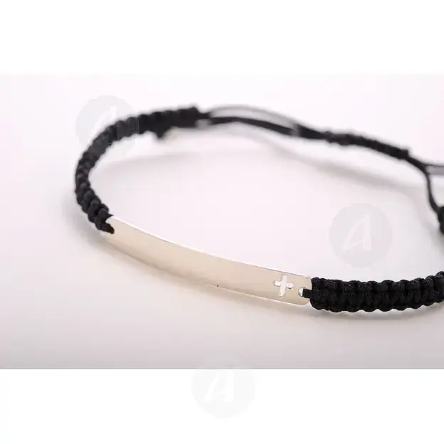Macrame ID Bracelet with Cross (010302) - Jewelry στο Athonian.gr