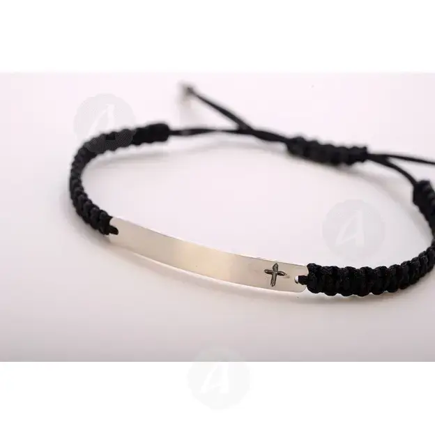 Macrame ID Bracelet with Cross (010303) - Jewelry στο Athonian.gr