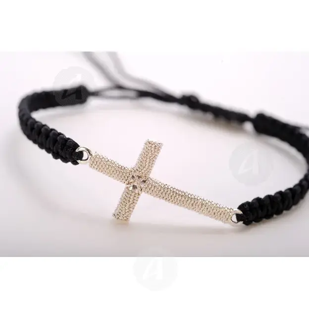 Macrame Bracelet with Handmade Cross (010504) - Jewelry στο Athonian.gr