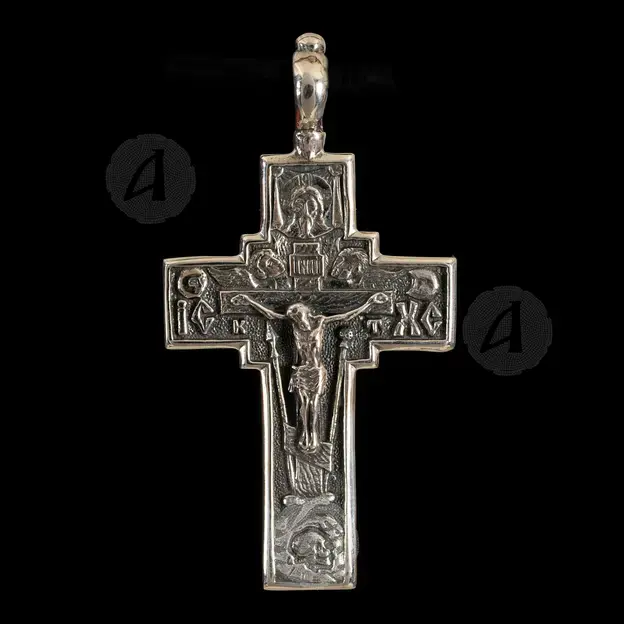 Silver Cross Necklace 925° with Crucified Jesus Christ (78) - Jewelry στο Athonian.gr