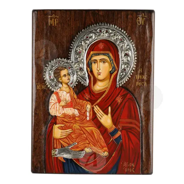 Virgin Mary Tricherousa - Orthodox Icons στο Athonian.gr