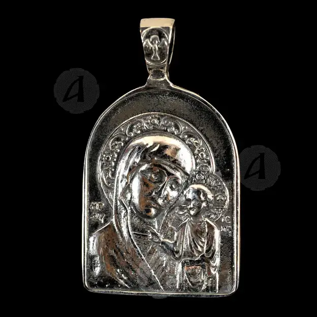 Silver Pendant Virgin Mary Portaitissa Iviron 131 - Jewelry στο Athonian.gr