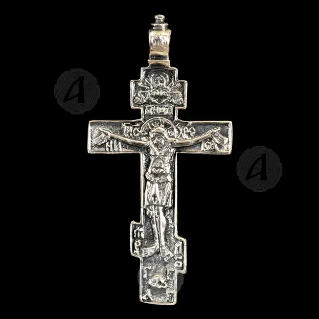 Silver Cross Necklace 925° with Crucified Jesus Christ (108) - Jewelry στο Athonian.gr