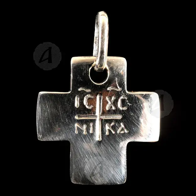 Silver Cross Necklace Christogram IC XC NIKA (119) - Jewelry στο Athonian.gr