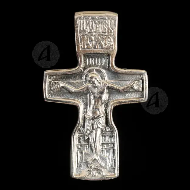 Silver Cross Necklace 925° with Crucified Jesus Christ (133) - Jewelry στο Athonian.gr