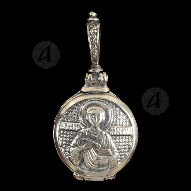 Silver Screwed Pendant 925 Saint Panteleimon (147) - Jewelry στο Athonian.gr