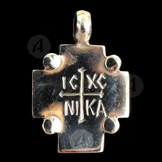 Silver Cross Necklace Christogram IC XC NIKA (61) - Jewelry στο Athonian.gr