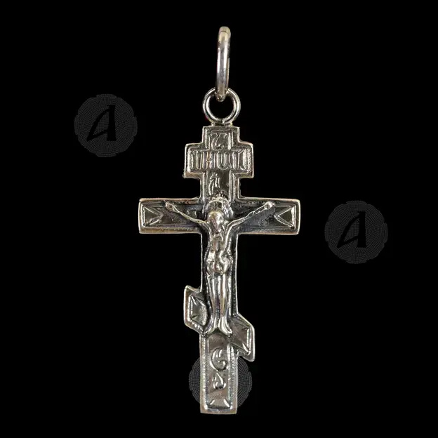 Silver Cross Necklace with Crucified Jesus Christ (95) - Jewelry στο Athonian.gr