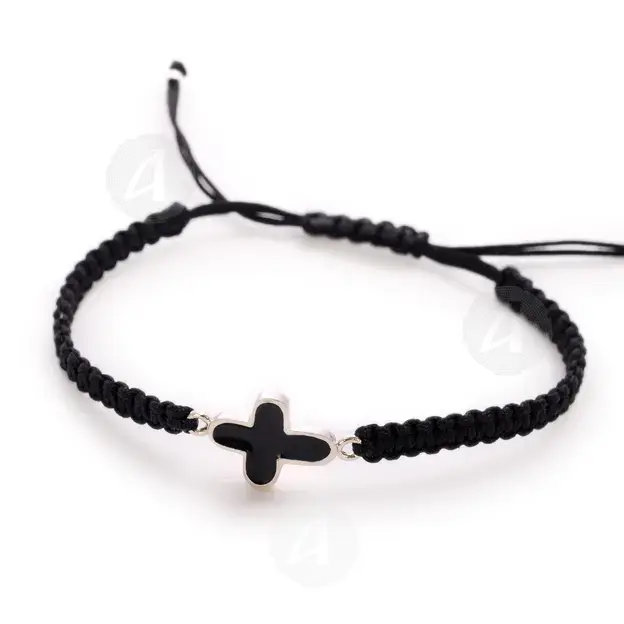 Macrame Bracelet with Cross (010406) - Jewelry στο Athonian.gr