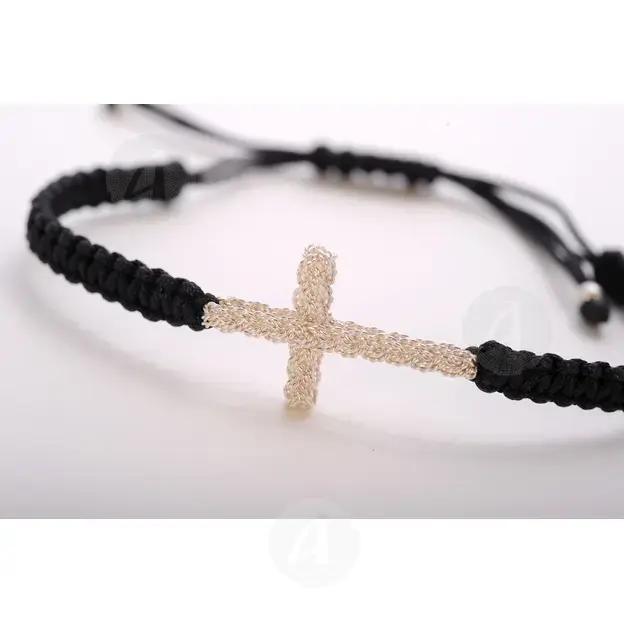 Macrame Bracelet with Handmade Cross (010506) - Jewelry στο Athonian.gr