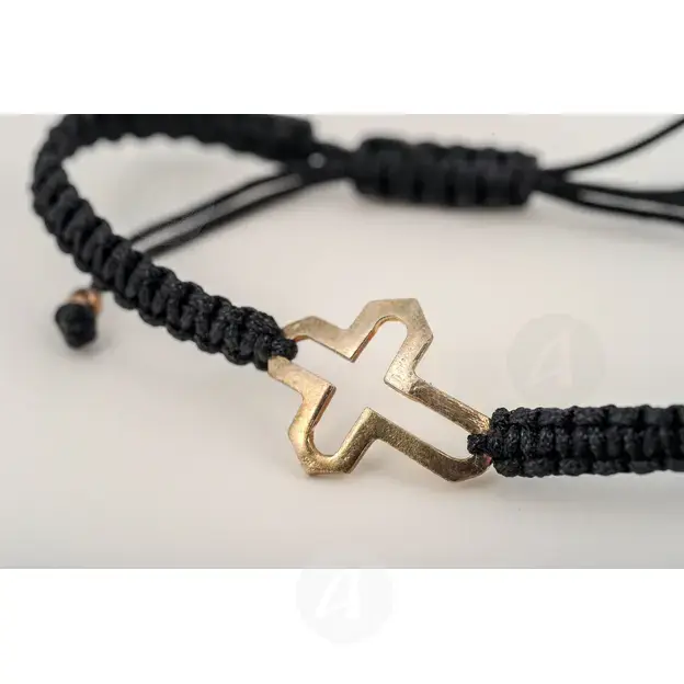 Macrame Bracelet with Cross (010410) - Jewelry στο Athonian.gr