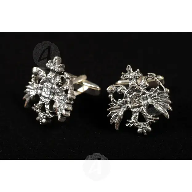 Silver Cufflinks Double-headed Eagle (DH03S) - Jewelry στο Athonian.gr