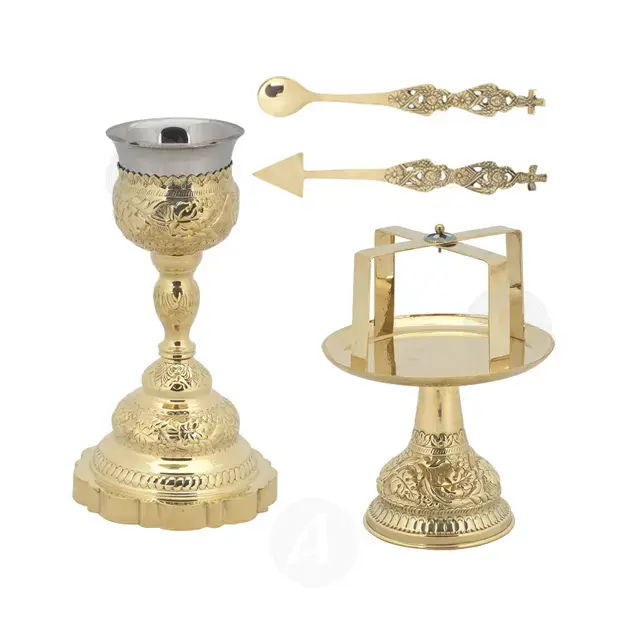 Set Chalice Bronze (9985b) - Ecclesiastical Utensils στο Athonian.gr