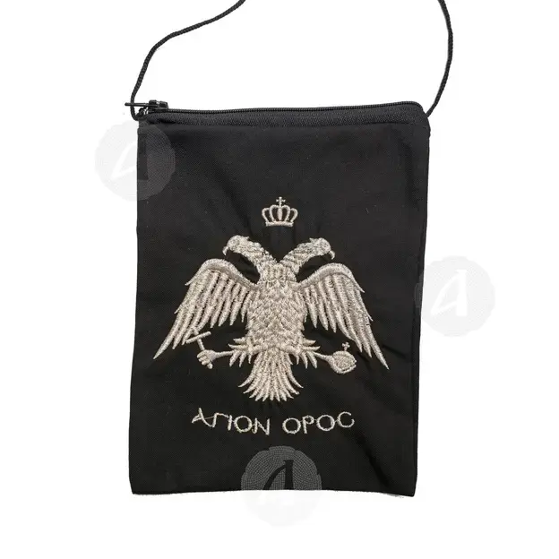 Athonian Black Wallet - Byzantine Eagle (1713-SIL) - Handiwork στο Athonian.gr