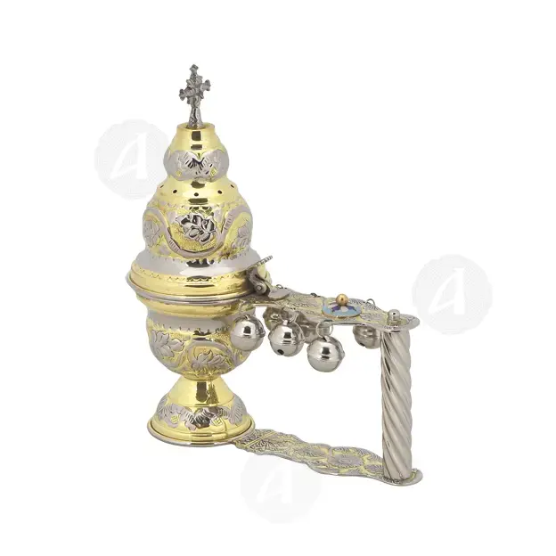 Katzion Censer Nickel Plated Two Coloured (9841gn) - Ecclesiastical Utensils στο Athonian.gr