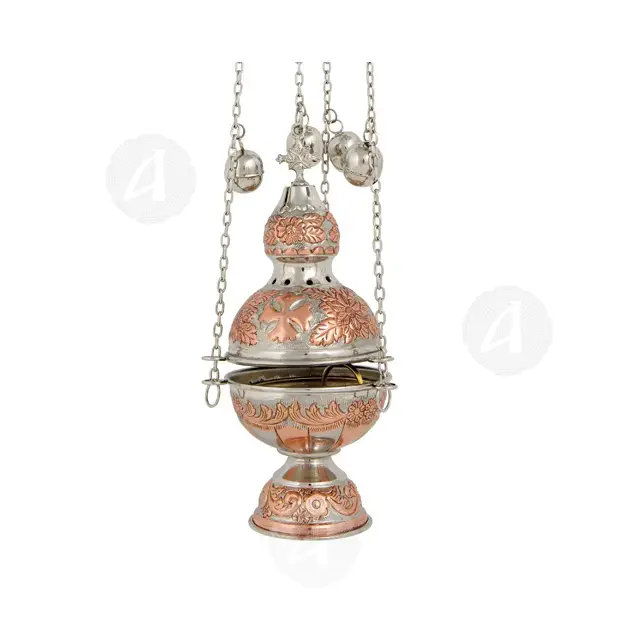 Church Censer Two Coloured (372CN) - Ecclesiastical Utensils στο Athonian.gr