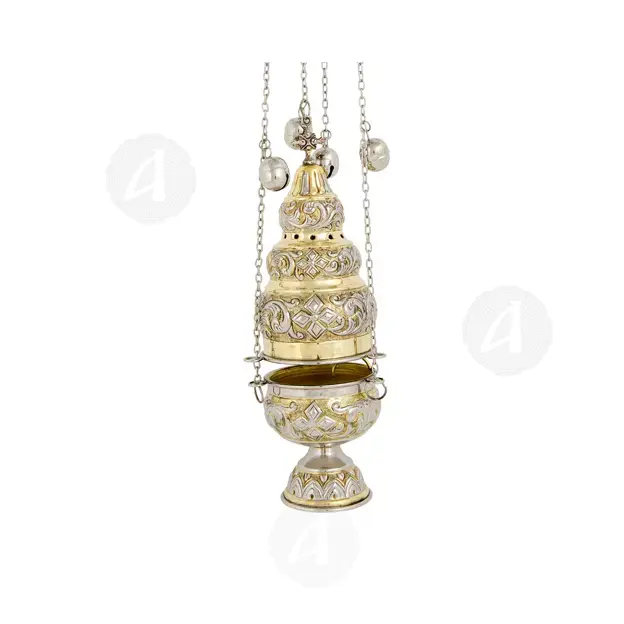 Church Censer Two Coloured (375GN) - Ecclesiastical Utensils στο Athonian.gr