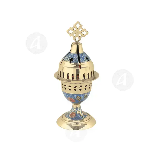 Home Table Vigil Lamp with Smalt (9372bc-blu) - Ecclesiastical Utensils στο Athonian.gr