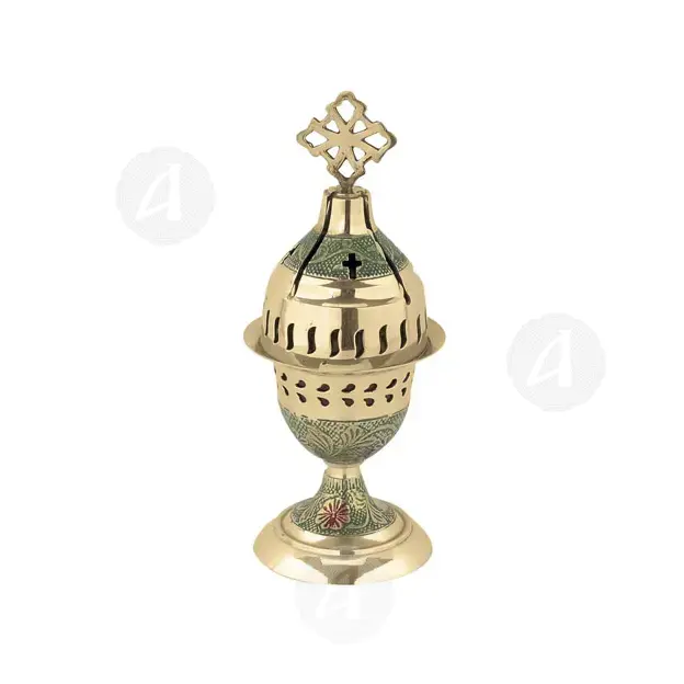 Home Table Vigil Lamp with Smalt (9372bc-gre) - Ecclesiastical Utensils στο Athonian.gr