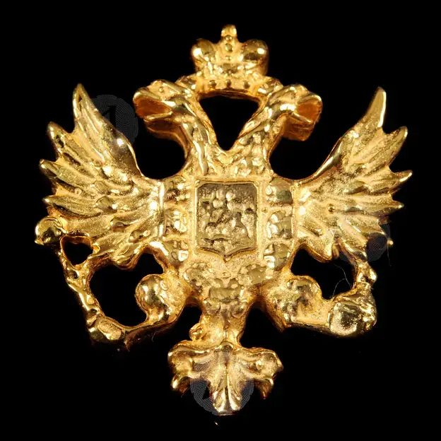 Gold Plated Lapel Pin Double-headed Eagle (DH03G) - Jewelry στο Athonian.gr