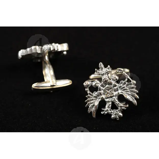 Silver Cufflinks Double-headed Eagle (DH03S) - Jewelry στο Athonian.gr