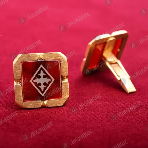 Gold Plated Silver Cufflinks 925 (01) - Jewelry στο Athonian.gr