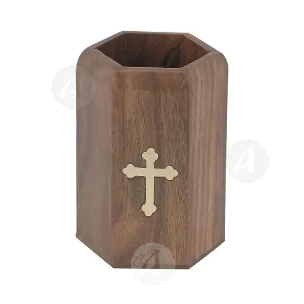 Wooden Pencil Case with Cross (9610) - Ecclesiastical Utensils στο Athonian.gr