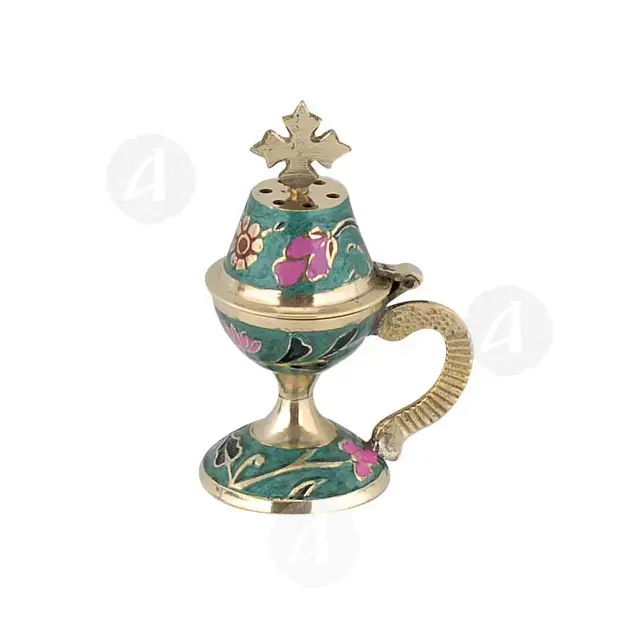 Home Enamel Thurible in Green Color (8599c.gre) - Ecclesiastical Utensils στο Athonian.gr Home Enamel Thurible in Green Color (8599c.gre) - Ecclesiastical Utensils στο Athonian.gr