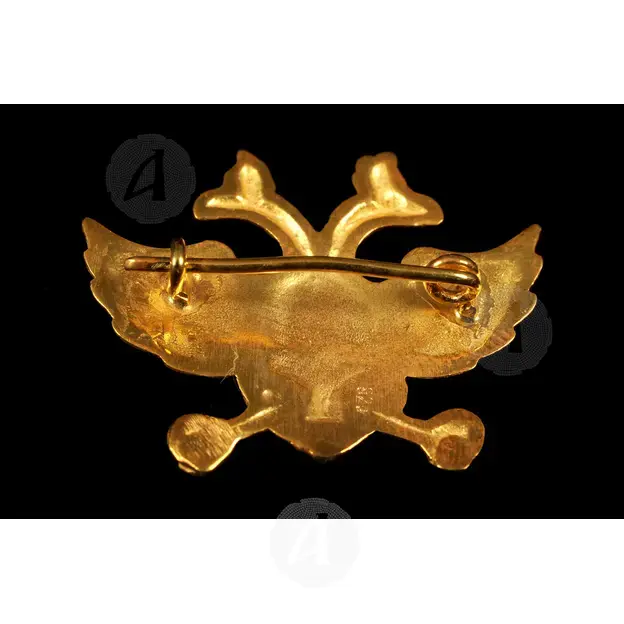 Gold Plated Lapel Pin Double-headed Eagle (DH01G) - Jewelry στο Athonian.gr