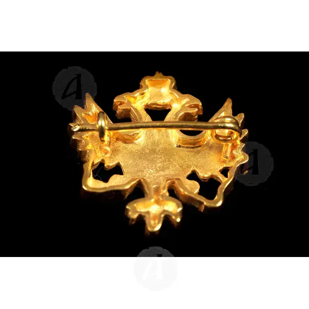 Gold Plated Lapel Pin Double-headed Eagle (DH03G) - Jewelry στο Athonian.gr