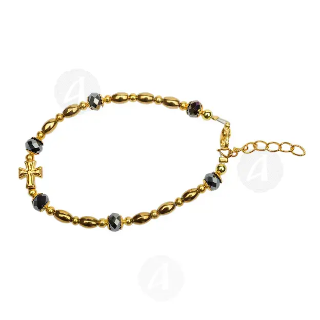 Bracelet with Clasp and Gold Plated Cross (GGR) - Jewelry στο Athonian.gr